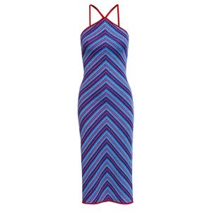 MISA / Dali Metallic Chevron Midi Dress / XS / New with tags